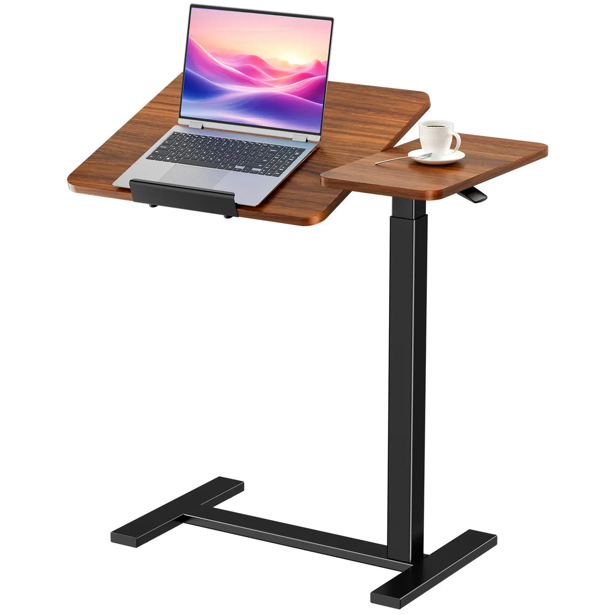 Tiltable, height-adjustable, and movable standing laptop desk