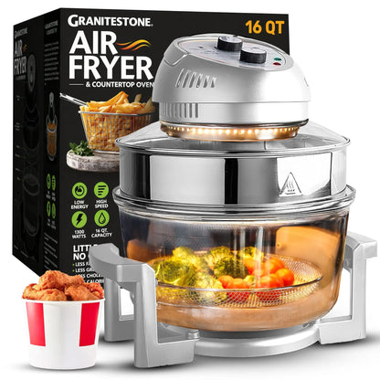 16 Quart Extra Large Oil-Less Air Fryer - Healthier, Crispier Cooking